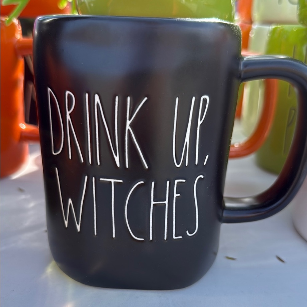 Black Ceramic Mug - Drink Up, Witches